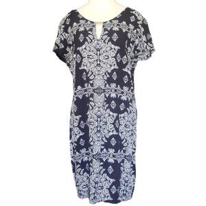 CT693 Renaur Black & White Floral Pattern Sleeveless Dress S